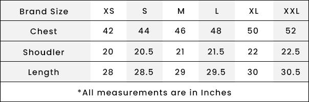 size chart in inches