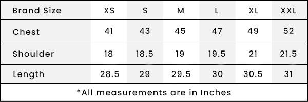 size chart in inches