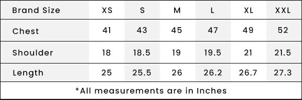 size chart in inches