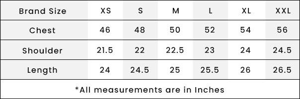 size chart in inches