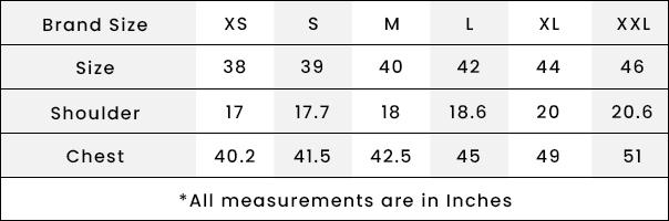 size chart in inches