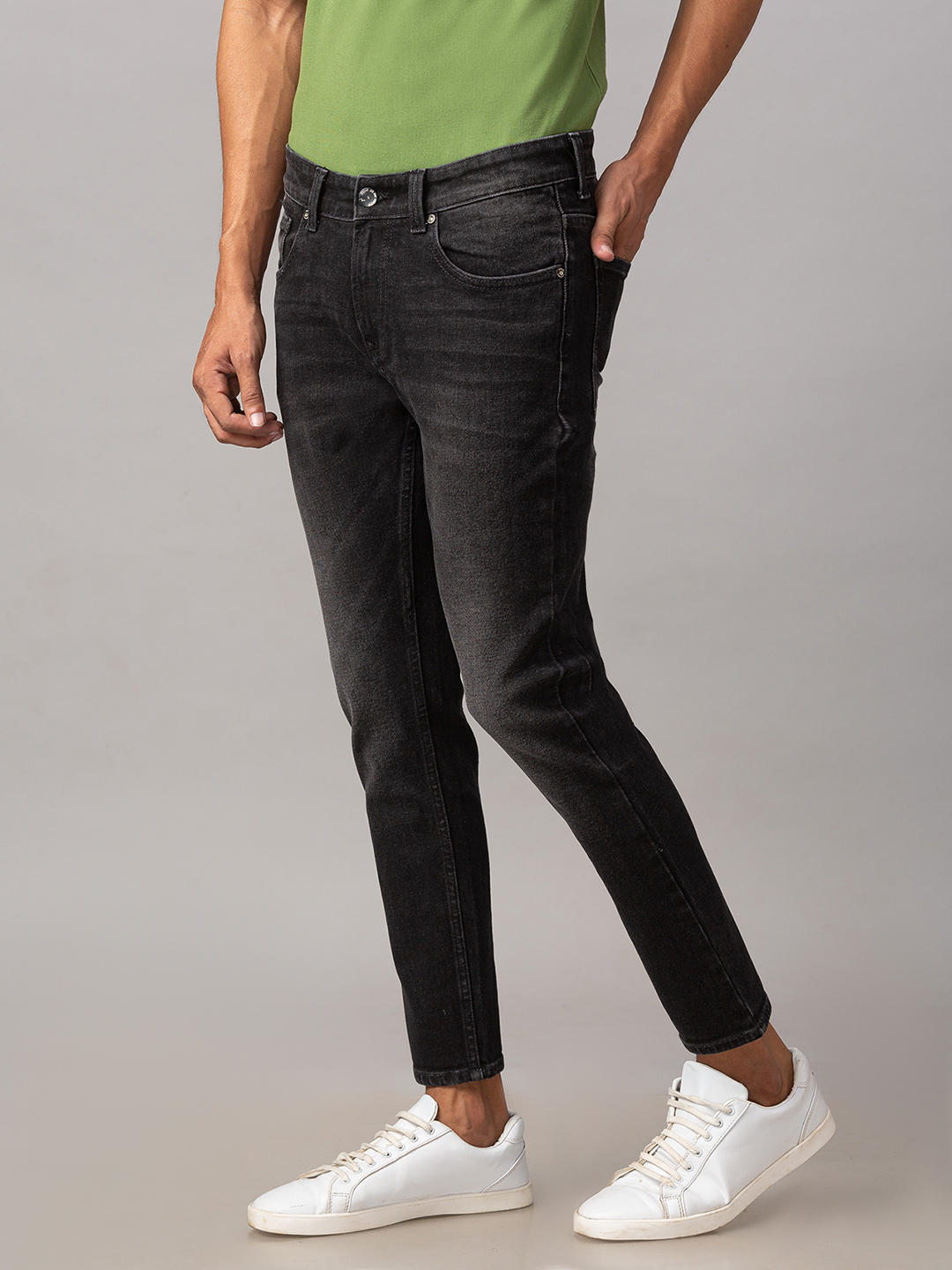 mid rise ankle length jeans
