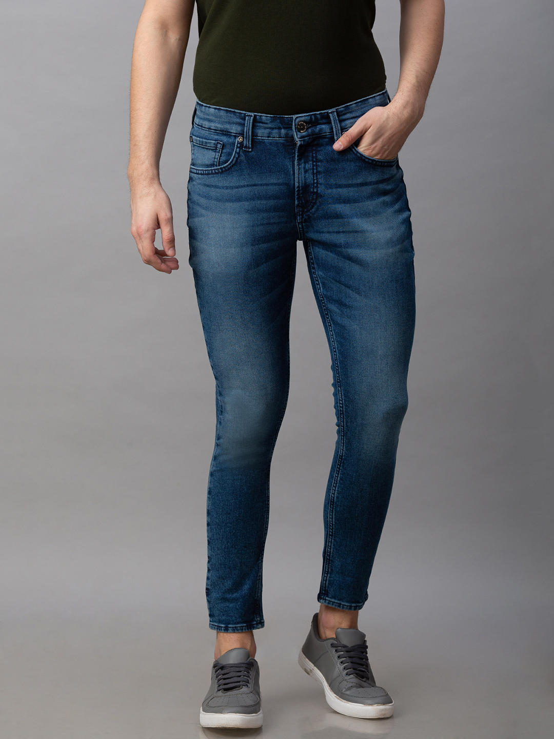 mid rise ankle length jeans