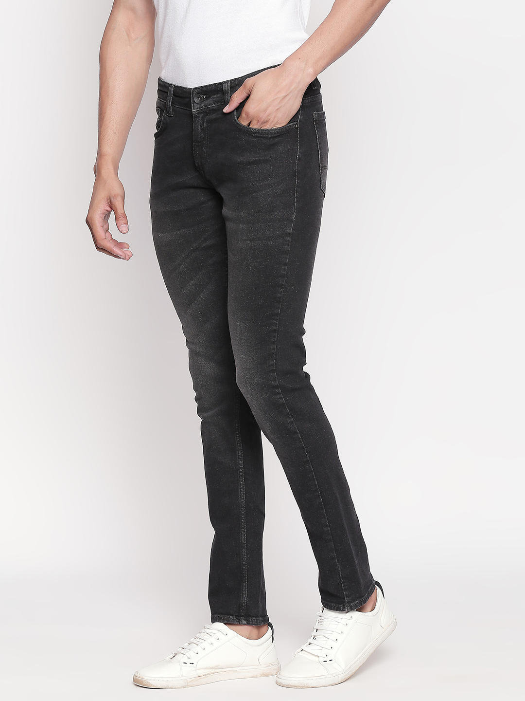carbon black colour jeans