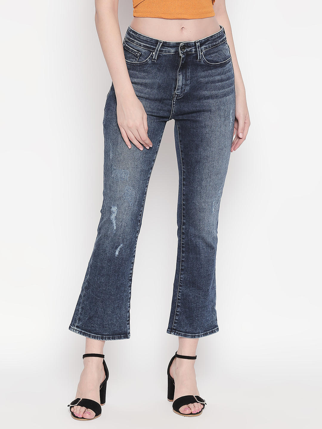 flared jeans dark blue