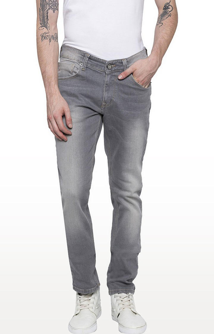 Spykar Grey Solid Skinny Fit Jeans
