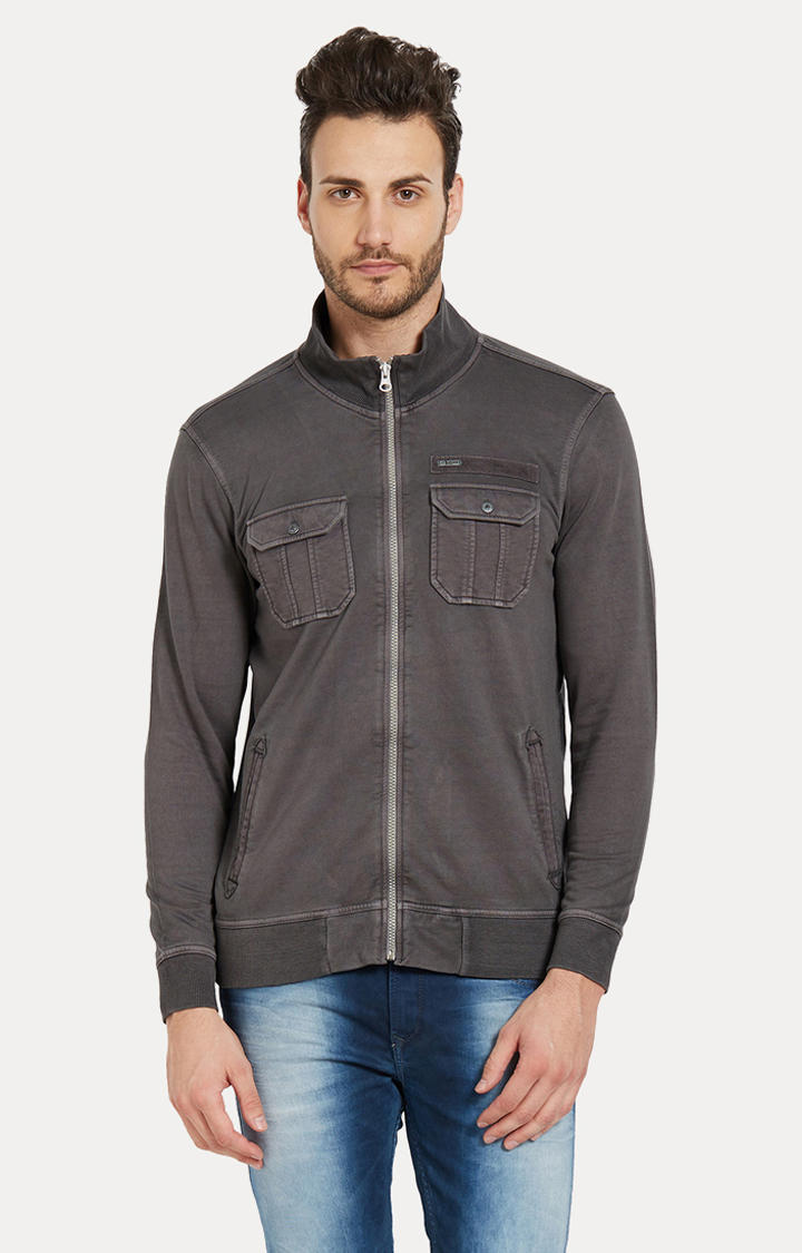 spykar full sleeve solid men's jacket