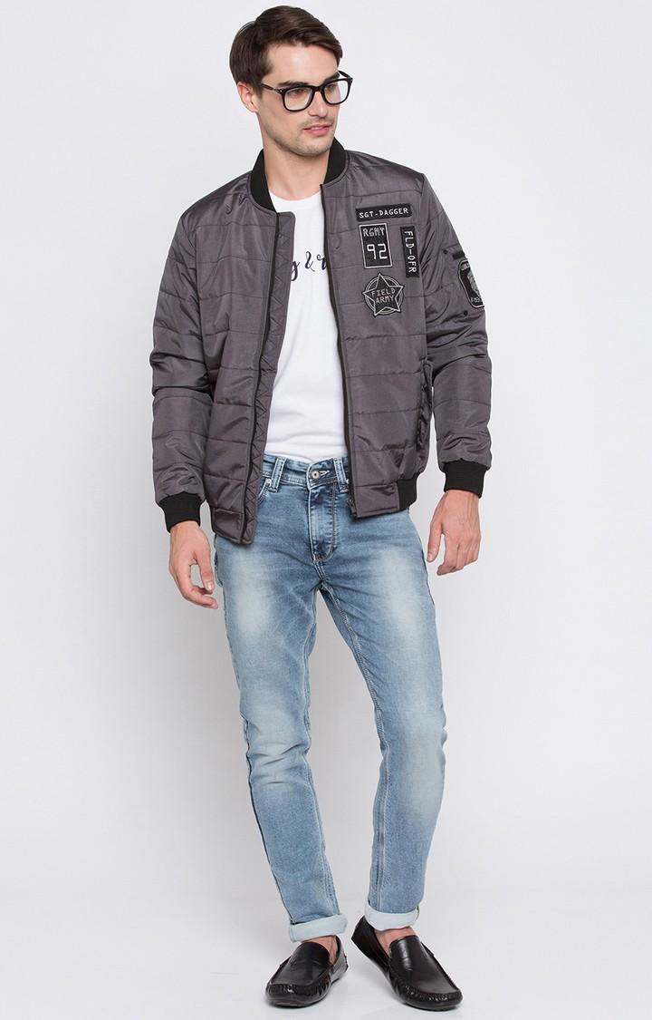 spykar full sleeve solid men's jacket