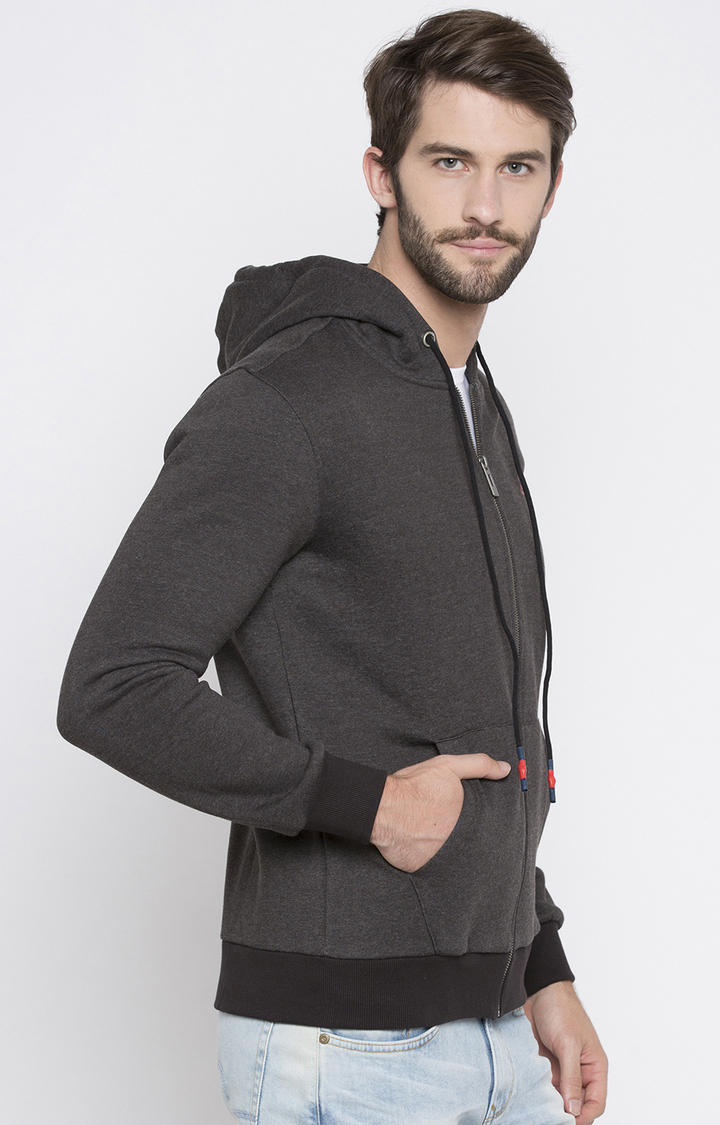 slim fit grey hoodie