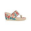 ROCIA Beige Women Casual Embroidered Kolhapuri Wedges