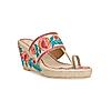 ROCIA Beige Women Casual Embroidered Kolhapuri Wedges