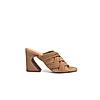 HEEL YOUR SOLE CAMEL WOMEN WOLLY BLOCK HEEL SANDALS