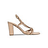 Rocia Beige Women Knotted High Block Heel Sandals