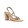 Rocia Beige Women Knotted High Block Heel Sandals