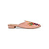 Rocia Pink Women Suede Embroidered Mules