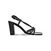 Rocia Black Women Knotted High Block Heel Sandals