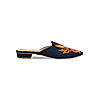 Rocia Denim Blue Women Suede Embroidered Mules