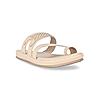 Rocia Beige Women Laser Cut One Toe Flats