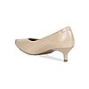 Rocia Women's Beige Kitten Heel Patent Pumps