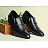 Regal Black Men Leather Cuban Heel Slip On