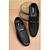 Regal Mens Black textured leather Loafers