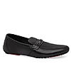 Regal Mens Black textured leather Loafers