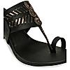 Rocia Black Women Block Heel Kolhapuris