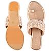 Rocia Rose Gold Women Hand Embroidered Flats