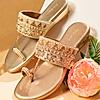 Rocia Rose Gold Women Hand Embroidered Flats