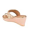 Rocia Rose Gold Women One Toe Hand Embroidered Wedges