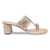 Rocia Rose Gold Women Block Heel Vinyl Kolhapuri