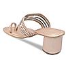 Rocia Rose Gold Women Block Heel Vinyl Kolhapuri