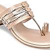 Rocia Rose Gold Women Block Heel Vinyl Kolhapuri