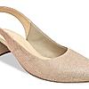 Rocia Rose Gold Women Shimmery Sling Back Block Heels