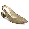 Rocia Antique Gold Women Shimmery Sling Back Block Heels