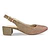 Rocia Antique Gold Women Shimmery Sling Back Block Heels