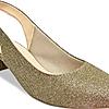 Rocia Antique Gold Women Shimmery Sling Back Block Heels