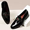 Imperio Black Men Patent Leather Slip Ons