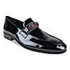 Imperio Black Men Patent Leather Slip Ons