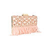 Rocia Peach Women Heavy Embellished Feather Bag