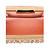 Rocia Peach Women Heavy Embellished Feather Bag