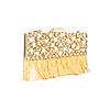 Rocia Gold Women Heavy Embellished Feather Bag