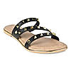 Rocia Black Women Zig Zag Studded Flats