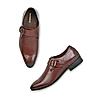 Imperio Tan Mens Formal Leather Monk Strap Shoes