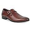 Imperio Tan Mens Formal Leather Monk Strap Shoes