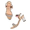 Rocia Rose Gold Women Diamond Embellished Block Heel Sandals