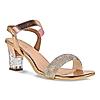 Rocia Rose Gold Women Diamond Embellished Block Heel Sandals