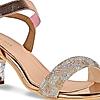 Rocia Rose Gold Women Diamond Embellished Block Heel Sandals