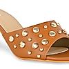 Rocia Tan Women Rivet Studded Stilettos