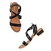 Rocia Black Women Criss Cross Gladiator Sandals